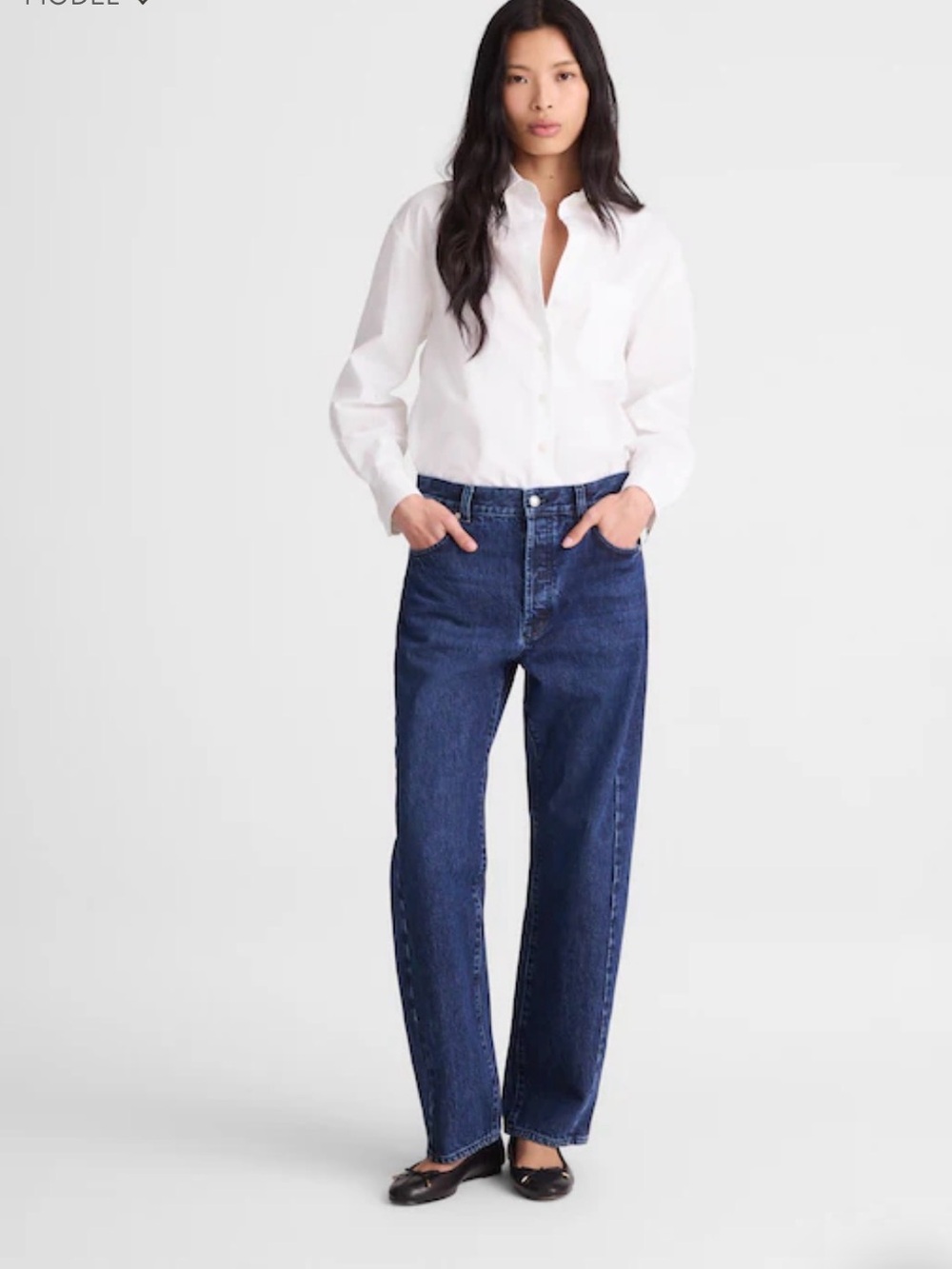 Madewell Pieced Barrel-Leg Jeans Rigid Cotton Blue Denim Mckinney Wash 28 FLAW